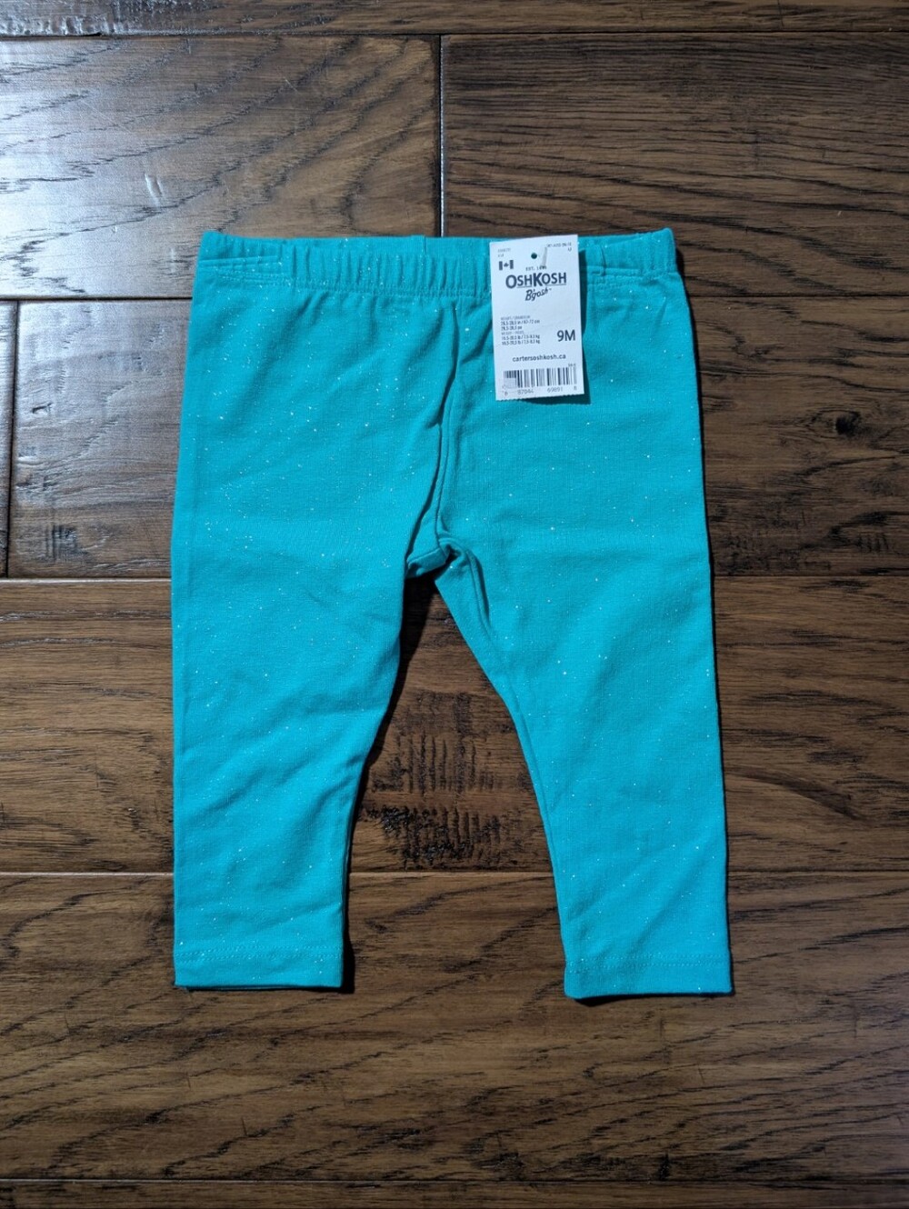 New Oshkosh leggings teal size 9 months